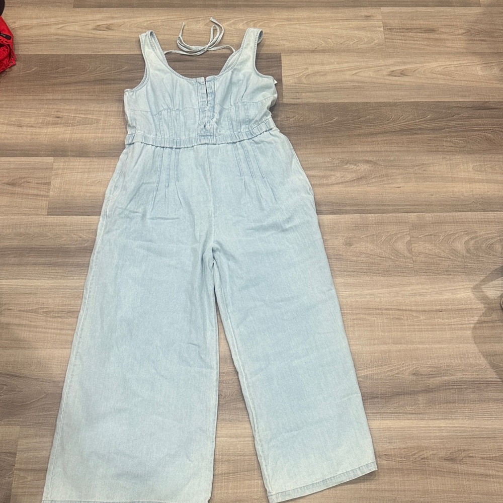 Mustard Seed Melody chambray Denim jumpsuit.
